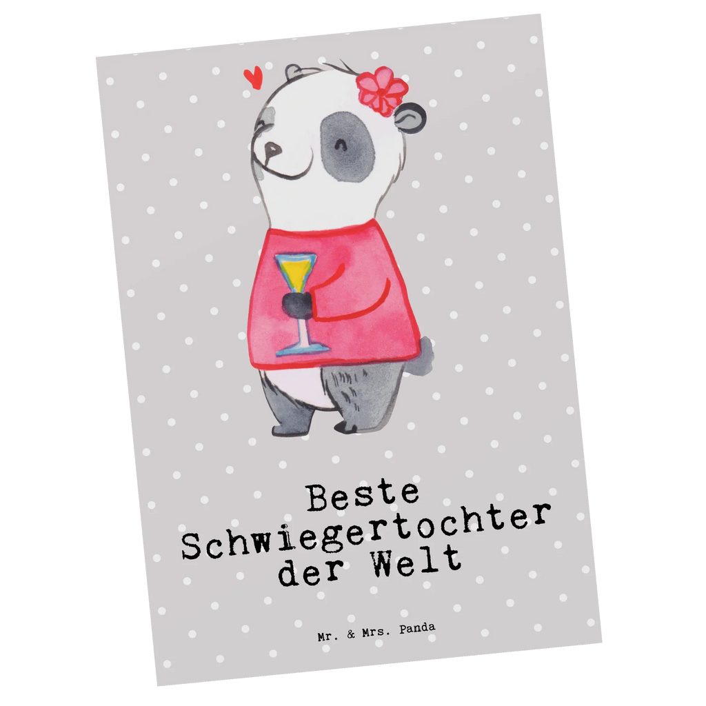 Postkarte Panda Beste Schwiegertochter der Welt Postkarte, Karte, Geschenkkarte, Grußkarte, Einladung, Ansichtskarte, Geburtstagskarte, Einladungskarte, Dankeskarte, Ansichtskarten, Einladung Geburtstag, Einladungskarten Geburtstag, für, Dankeschön, Geschenk, Schenken, Geburtstag, Geburtstagsgeschenk, Geschenkidee, Danke, Bedanken, Mitbringsel, Freude machen, Geschenktipp, Schwiegertochter, Tochter, Ehefrau des Sohns, Frau, angeheiratet, Hochzeit