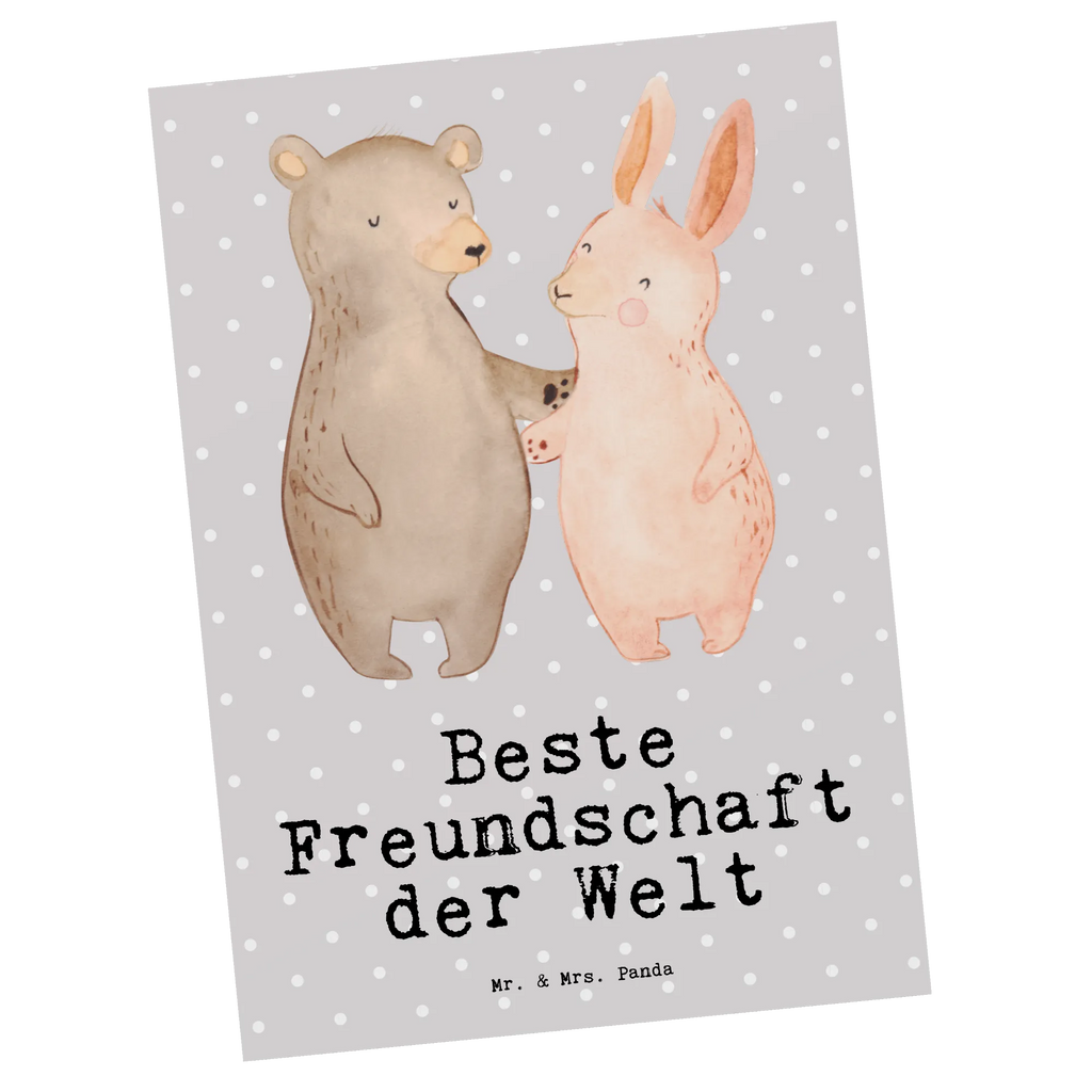 Postkarte Hase Beste Freundschaft der Welt Postkarte, Karte, Geschenkkarte, Grußkarte, Einladung, Ansichtskarte, Geburtstagskarte, Einladungskarte, Dankeskarte, Ansichtskarten, Einladung Geburtstag, Einladungskarten Geburtstag, für, Dankeschön, Geschenk, Schenken, Geburtstag, Geburtstagsgeschenk, Geschenkidee, Danke, Bedanken, Mitbringsel, Freude machen, Geschenktipp, Freundschaft, Freunde, Freunde fürs Leben, best friends, Freundin, Freund, Clique, Kumpel, bae, bff