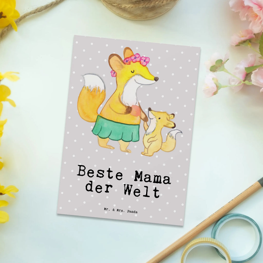 Postkarte Fuchs Beste Mama der Welt Postkarte, Karte, Geschenkkarte, Grußkarte, Einladung, Ansichtskarte, Geburtstagskarte, Einladungskarte, Dankeskarte, Ansichtskarten, Einladung Geburtstag, Einladungskarten Geburtstag, für, Dankeschön, Geschenk, Schenken, Geburtstag, Geburtstagsgeschenk, Geschenkidee, Danke, Bedanken, Mitbringsel, Freude machen, Geschenktipp, Mama, Mami, Mutter, Muttertag, Mutti, Ma, Tochter, Sohn, Beste Mama, Beste, Supermama