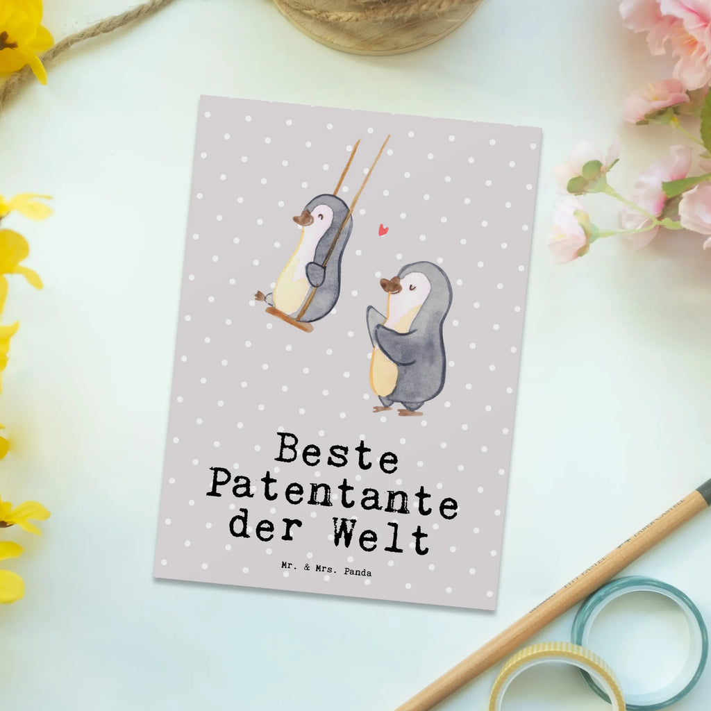 Postkarte Pinguin Beste Patentante der Welt Postkarte, Karte, Geschenkkarte, Grußkarte, Einladung, Ansichtskarte, Geburtstagskarte, Einladungskarte, Dankeskarte, Ansichtskarten, Einladung Geburtstag, Einladungskarten Geburtstag, für, Dankeschön, Geschenk, Schenken, Geburtstag, Geburtstagsgeschenk, Geschenkidee, Danke, Bedanken, Mitbringsel, Freude machen, Geschenktipp, Patentante, Paten Tante, Lieblingstante, Taufpartner, Taufe, Familie, Kleinigkeit, Nichte, Neffe