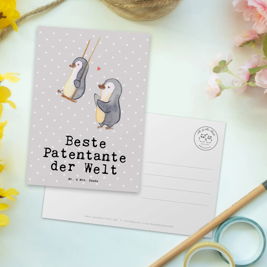 Postkarte Pinguin Beste Patentante der Welt Postkarte, Karte, Geschenkkarte, Grußkarte, Einladung, Ansichtskarte, Geburtstagskarte, Einladungskarte, Dankeskarte, Ansichtskarten, Einladung Geburtstag, Einladungskarten Geburtstag, für, Dankeschön, Geschenk, Schenken, Geburtstag, Geburtstagsgeschenk, Geschenkidee, Danke, Bedanken, Mitbringsel, Freude machen, Geschenktipp, Patentante, Paten Tante, Lieblingstante, Taufpartner, Taufe, Familie, Kleinigkeit, Nichte, Neffe