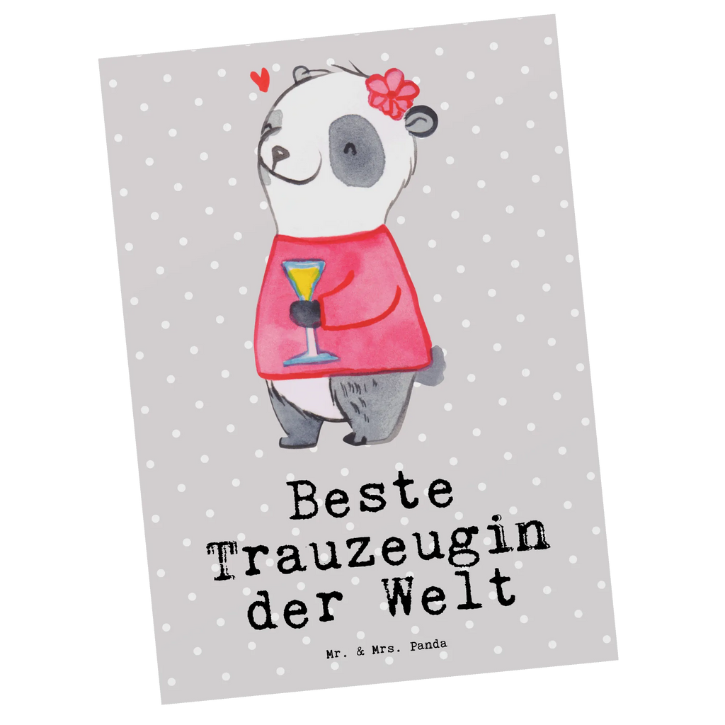 Postkarte Panda Beste Trauzeugin der Welt Postkarte, Karte, Geschenkkarte, Grußkarte, Einladung, Ansichtskarte, Geburtstagskarte, Einladungskarte, Dankeskarte, Ansichtskarten, Einladung Geburtstag, Einladungskarten Geburtstag, für, Dankeschön, Geschenk, Schenken, Geburtstag, Geburtstagsgeschenk, Geschenkidee, Danke, Bedanken, Mitbringsel, Freude machen, Geschenktipp, Trauzeugin, Trauhzeugin, Freundin, Hochzeit, Heirat, JGA, Trauung, Kirche, Standesamt, Braut