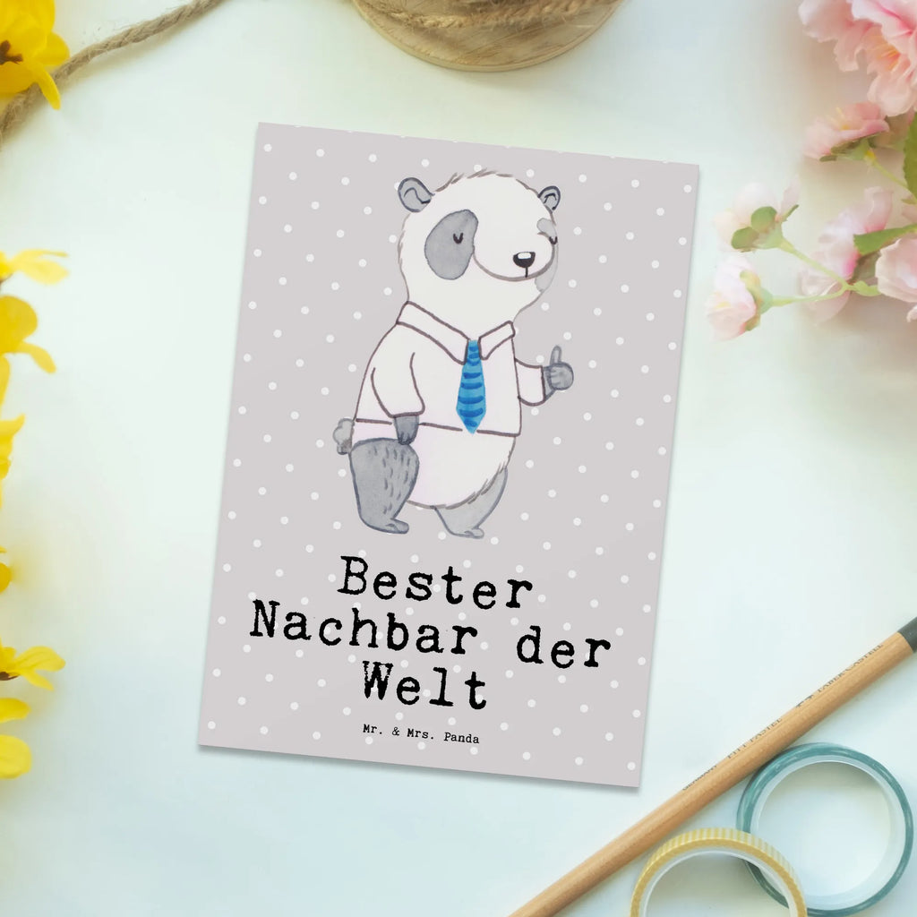 Postkarte Panda Bester Nachbar der Welt Postkarte, Karte, Geschenkkarte, Grußkarte, Einladung, Ansichtskarte, Geburtstagskarte, Einladungskarte, Dankeskarte, Ansichtskarten, Einladung Geburtstag, Einladungskarten Geburtstag, für, Dankeschön, Geschenk, Schenken, Geburtstag, Geburtstagsgeschenk, Geschenkidee, Danke, Bedanken, Mitbringsel, Freude machen, Geschenktipp, Nachbar, Nachbarn, Nachbarschaft, Freund, Angrenzer, Anwohner, Bewohner, Freundschaft