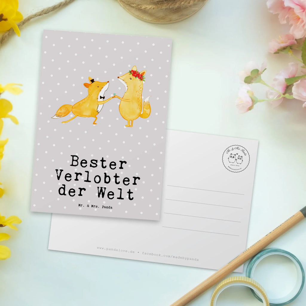 Postkarte Fuchs Bester Verlobter der Welt Postkarte, Karte, Geschenkkarte, Grußkarte, Einladung, Ansichtskarte, Geburtstagskarte, Einladungskarte, Dankeskarte, Ansichtskarten, Einladung Geburtstag, Einladungskarten Geburtstag, für, Dankeschön, Geschenk, Schenken, Geburtstag, Geburtstagsgeschenk, Geschenkidee, Danke, Bedanken, Mitbringsel, Freude machen, Geschenktipp, Verlobter, Verloben, Verlobung, Traummann, Mann, Freund, Ehemann, Zukünftiger, Hochzeit, Ehe