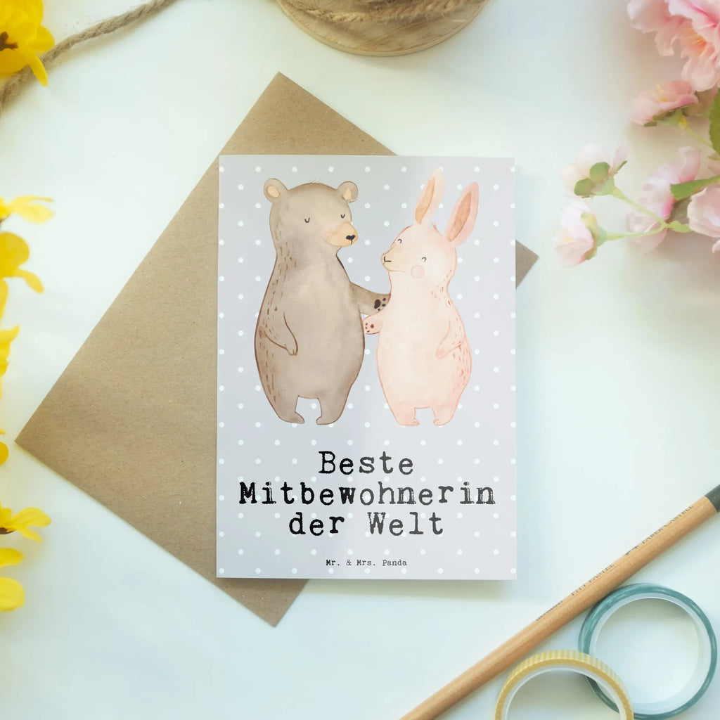 Grußkarte Hase Beste Mitbewohnerin der Welt Grußkarte, Klappkarte, Einladungskarte, Glückwunschkarte, Hochzeitskarte, Geburtstagskarte, Karte, Ansichtskarten, für, Dankeschön, Geschenk, Schenken, Geburtstag, Geburtstagsgeschenk, Geschenkidee, Danke, Bedanken, Mitbringsel, Freude machen, Geschenktipp, Mitbewohnerin, WG, Zimmernachbarin, Wohngemeinschaft, WG-Bewohnerin, Zimmerkollegin, Zimmergenossin, Stubenkameradin