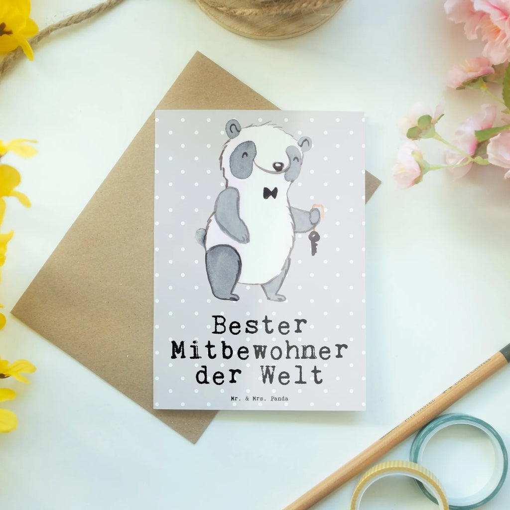 Grußkarte Panda Bester Mitbewohner der Welt Grußkarte, Klappkarte, Einladungskarte, Glückwunschkarte, Hochzeitskarte, Geburtstagskarte, Karte, Ansichtskarten, für, Dankeschön, Geschenk, Schenken, Geburtstag, Geburtstagsgeschenk, Geschenkidee, Danke, Bedanken, Mitbringsel, Freude machen, Geschenktipp, Mitbewohner, WG, Zimmernachbar, Wohngemeinschaft, WG-Bewohner, Zimmerkollege, Zimmergenosse, Stubenkamerad