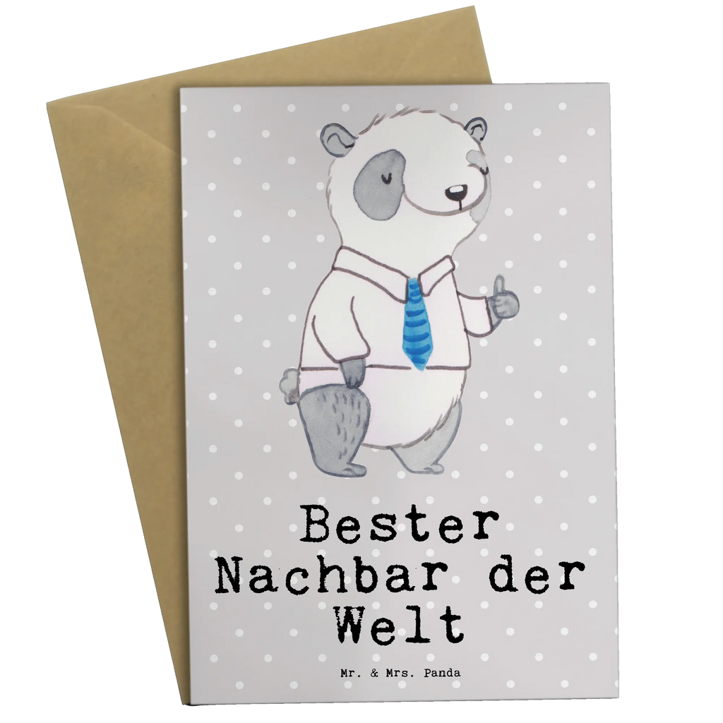 Grußkarte Panda Bester Nachbar der Welt Grußkarte, Klappkarte, Einladungskarte, Glückwunschkarte, Hochzeitskarte, Geburtstagskarte, Karte, Ansichtskarten, für, Dankeschön, Geschenk, Schenken, Geburtstag, Geburtstagsgeschenk, Geschenkidee, Danke, Bedanken, Mitbringsel, Freude machen, Geschenktipp, Nachbar, Nachbarn, Nachbarschaft, Freund, Angrenzer, Anwohner, Bewohner, Freundschaft