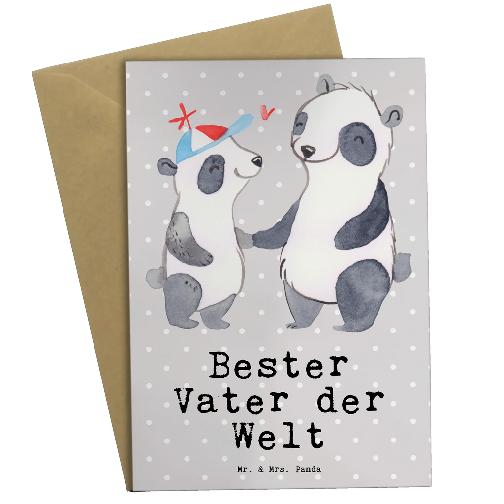 Grußkarte Panda Bester Vater der Welt Grußkarte, Klappkarte, Einladungskarte, Glückwunschkarte, Hochzeitskarte, Geburtstagskarte, Karte, Ansichtskarten, für, Dankeschön, Geschenk, Schenken, Geburtstag, Geburtstagsgeschenk, Geschenkidee, Danke, Bedanken, Mitbringsel, Freude machen, Geschenktipp, Vater, Papa, Dad, Daddy, Paps, Papi, Vati, Eltern, Geschenk Vater, Mann, Familie, Bester, Kleinigkeit