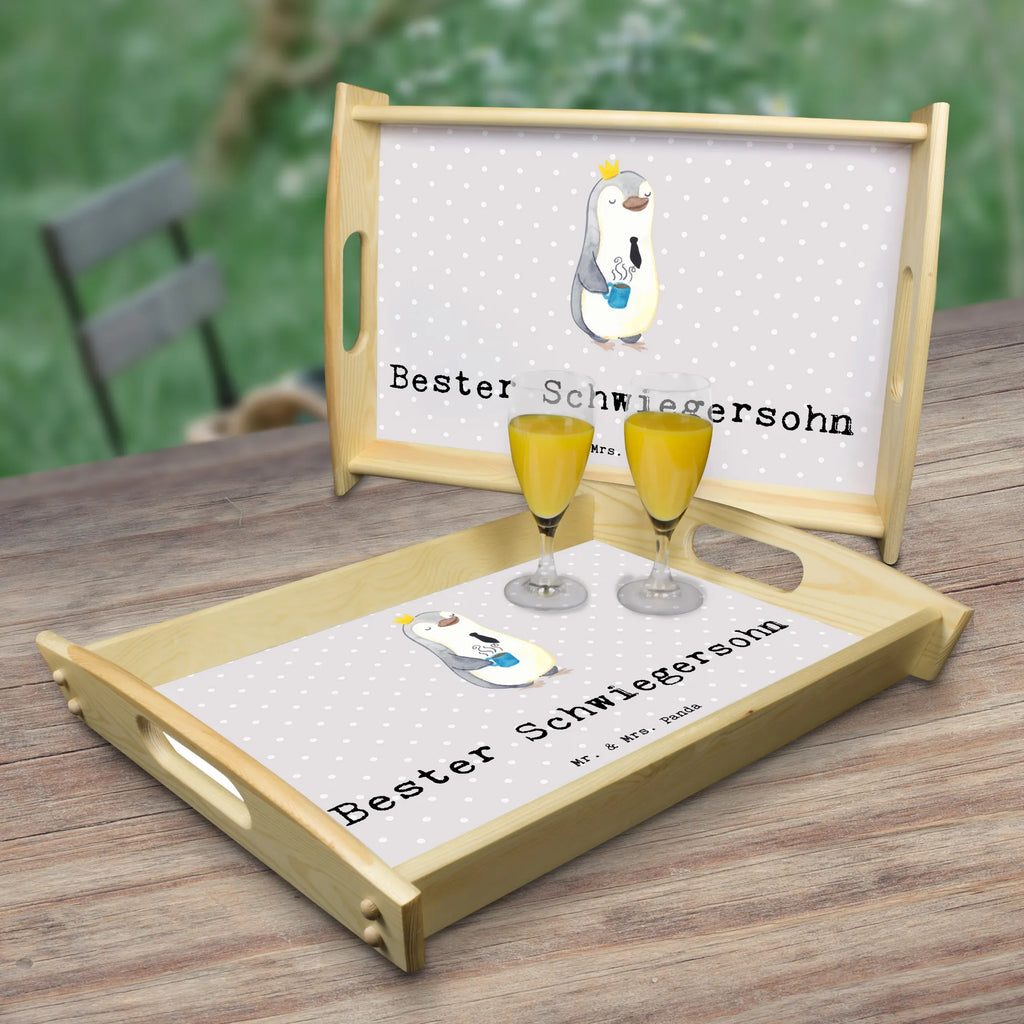 Serviertablett Pinguin Bester Schwiegersohn Serviertablett, Tablett, Holztablett, Küchentablett, Dekotablett, Frühstückstablett, für, Dankeschön, Geschenk, Schenken, Geburtstag, Geburtstagsgeschenk, Geschenkidee, Danke, Bedanken, Mitbringsel, Freude machen, Geschenktipp, Schwiegersohn, Tochter, Ehefrau des Sohns, Frau, angeheiratet, Hochzeit, Heirat