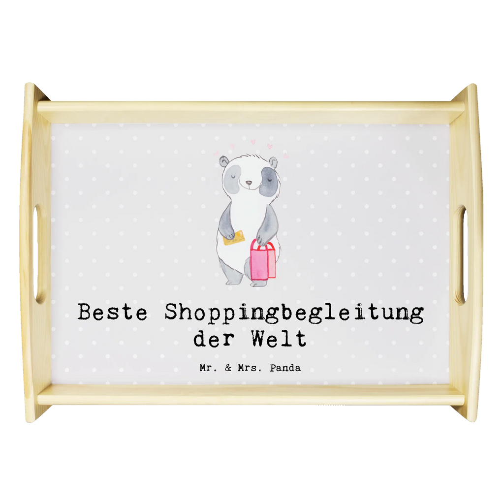 Serviertablett Panda Beste Shoppingbegleitung der Welt Serviertablett, Tablett, Holztablett, Küchentablett, Dekotablett, Frühstückstablett, für, Dankeschön, Geschenk, Schenken, Geburtstag, Geburtstagsgeschenk, Geschenkidee, Danke, Bedanken, Mitbringsel, Freude machen, Geschenktipp, Shoppingbegleitung, Shoppingpartner, Begleitung, Shoppen, Partner, Freundin, Freund, bff, Shopping, Einkaufen, Shopping-Queen, Queen, Bester