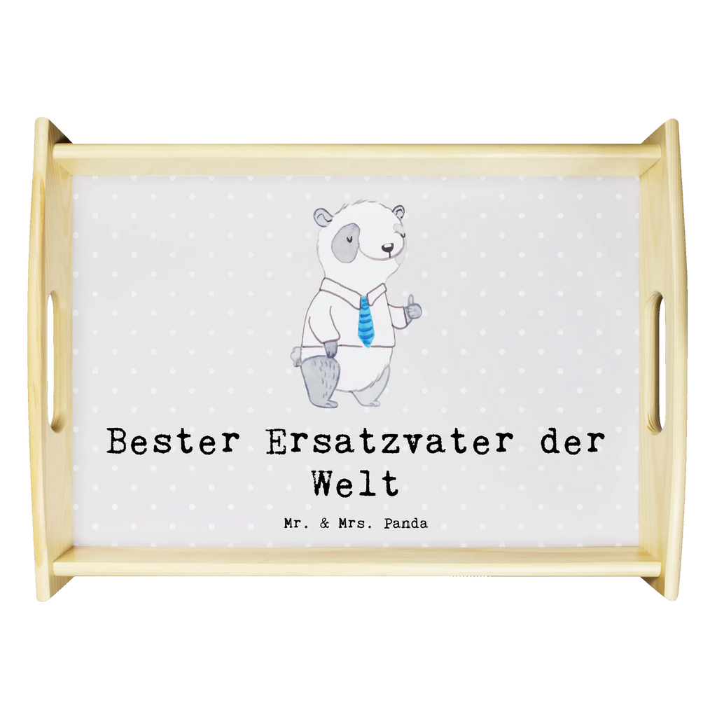 Serviertablett Panda Bester Ersatzvater der Welt Serviertablett, Tablett, Holztablett, Küchentablett, Dekotablett, Frühstückstablett, für, Dankeschön, Geschenk, Schenken, Geburtstag, Geburtstagsgeschenk, Geschenkidee, Danke, Bedanken, Mitbringsel, Freude machen, Geschenktipp, Bester, Ersatzvater, Ersatz, zweiter, Vater, Papa, Dad, Daddy, Paps, Papi, Vati, Eltern, Geschenk Vater, Mann, Familie, Kleinigkeit