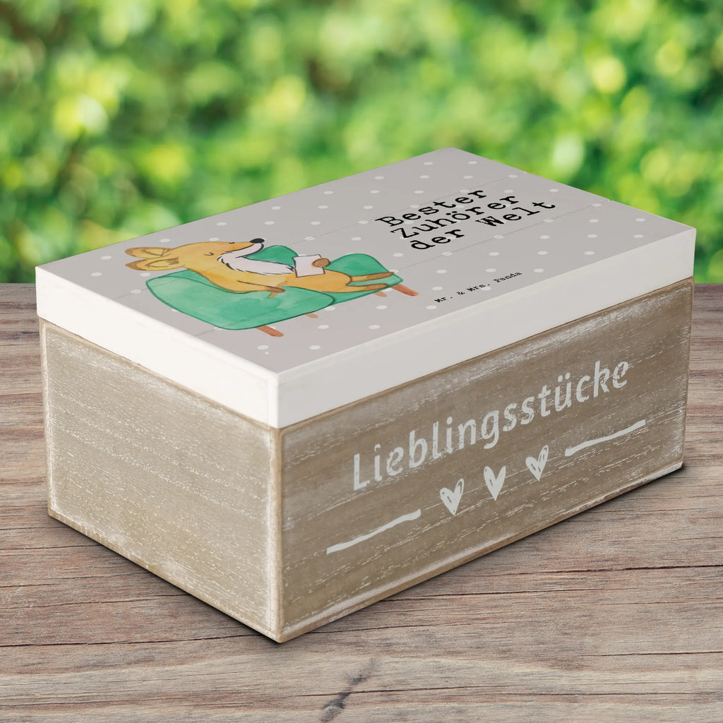 Holzkiste Fuchs Bester Zuhörer der Welt Holzkiste, Kiste, Schatzkiste, Truhe, Schatulle, XXL, Erinnerungsbox, Erinnerungskiste, Dekokiste, Aufbewahrungsbox, Geschenkbox, Geschenkdose, für, Dankeschön, Geschenk, Schenken, Geburtstag, Geburtstagsgeschenk, Geschenkidee, Danke, Bedanken, Mitbringsel, Freude machen, Geschenktipp, Zuhörer, Freund, Freundin, offenes Ohr, Hilfsbereit, Hilfe