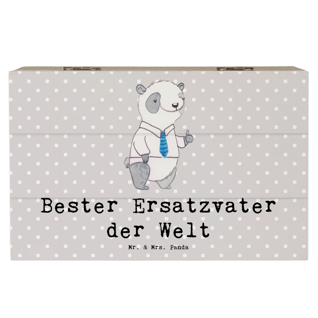 Holzkiste Panda Bester Ersatzvater der Welt Holzkiste, Kiste, Schatzkiste, Truhe, Schatulle, XXL, Erinnerungsbox, Erinnerungskiste, Dekokiste, Aufbewahrungsbox, Geschenkbox, Geschenkdose, für, Dankeschön, Geschenk, Schenken, Geburtstag, Geburtstagsgeschenk, Geschenkidee, Danke, Bedanken, Mitbringsel, Freude machen, Geschenktipp, Bester, Ersatzvater, Ersatz, zweiter, Vater, Papa, Dad, Daddy, Paps, Papi, Vati, Eltern, Geschenk Vater, Mann, Familie, Kleinigkeit