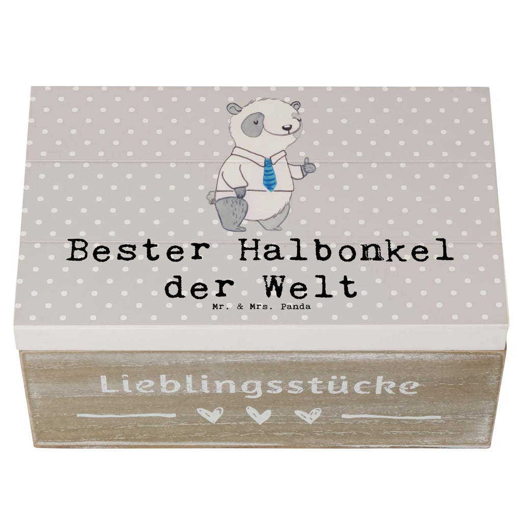 Holzkiste Panda Bester Halbonkel der Welt Holzkiste, Kiste, Schatzkiste, Truhe, Schatulle, XXL, Erinnerungsbox, Erinnerungskiste, Dekokiste, Aufbewahrungsbox, Geschenkbox, Geschenkdose, für, Dankeschön, Geschenk, Schenken, Geburtstag, Geburtstagsgeschenk, Geschenkidee, Danke, Bedanken, Mitbringsel, Freude machen, Geschenktipp, Onkel, bester Onkel, Halbonkel, Stiefonkel, Stief, Stiefgeschwister, Familie, Kleinigkeit