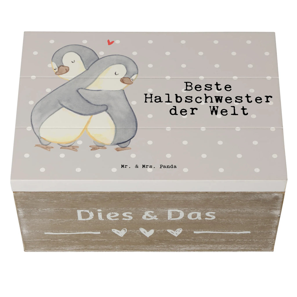 Holzkiste Pinguin Beste Halbschwester der Welt Holzkiste, Kiste, Schatzkiste, Truhe, Schatulle, XXL, Erinnerungsbox, Erinnerungskiste, Dekokiste, Aufbewahrungsbox, Geschenkbox, Geschenkdose, für, Dankeschön, Geschenk, Schenken, Geburtstag, Geburtstagsgeschenk, Geschenkidee, Danke, Bedanken, Mitbringsel, Freude machen, Geschenktipp, Halbschwester, Stiefschwester, Stiefgeschwister, Schwestern, Schwester, Geschwister, Schwesterherz, Sister, Familie, Kleinigkeit, Beste, Tochter, Liebe, Kinder