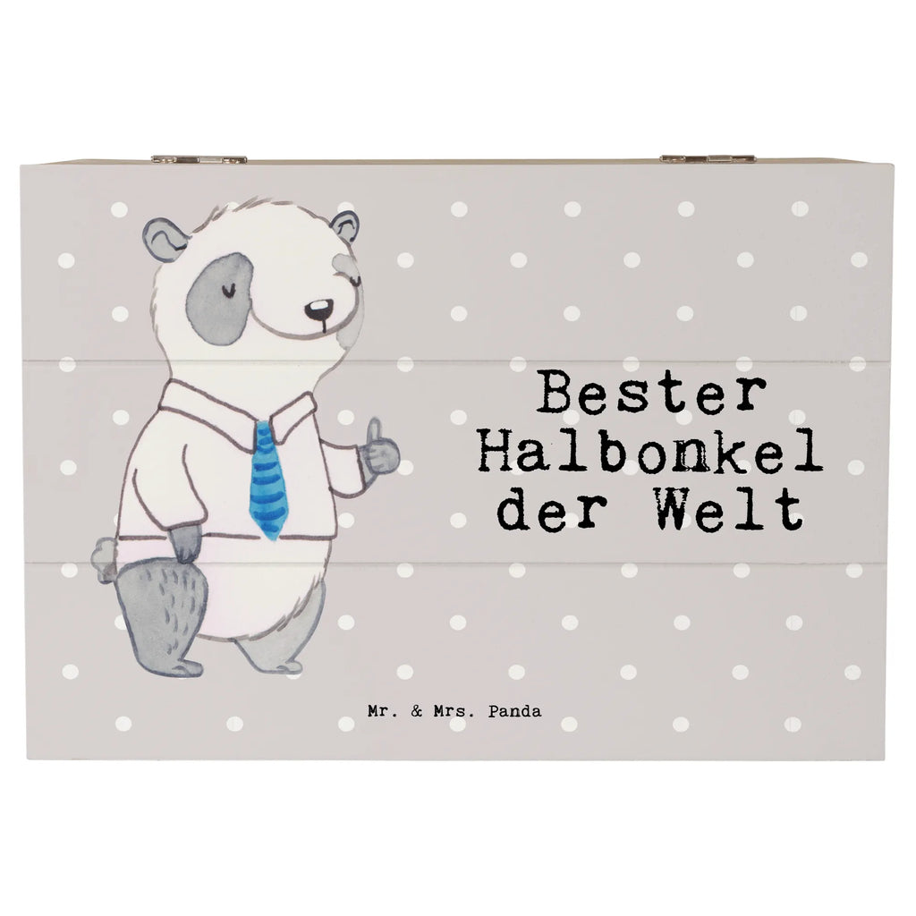 Holzkiste Panda Bester Halbonkel der Welt Holzkiste, Kiste, Schatzkiste, Truhe, Schatulle, XXL, Erinnerungsbox, Erinnerungskiste, Dekokiste, Aufbewahrungsbox, Geschenkbox, Geschenkdose, für, Dankeschön, Geschenk, Schenken, Geburtstag, Geburtstagsgeschenk, Geschenkidee, Danke, Bedanken, Mitbringsel, Freude machen, Geschenktipp, Onkel, bester Onkel, Halbonkel, Stiefonkel, Stief, Stiefgeschwister, Familie, Kleinigkeit