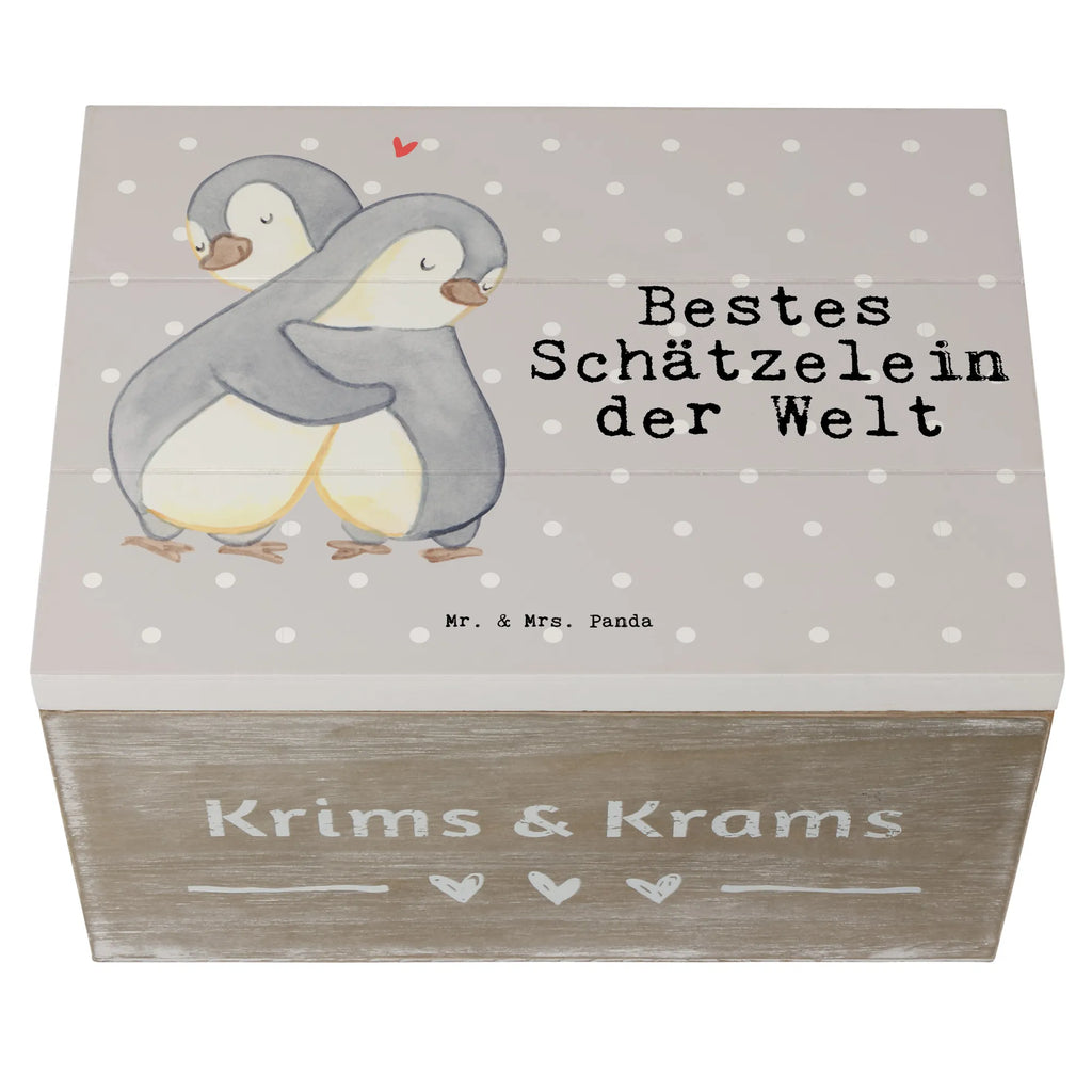 Holzkiste Pinguin Bestes Schätzelein der Welt Holzkiste, Kiste, Schatzkiste, Truhe, Schatulle, XXL, Erinnerungsbox, Erinnerungskiste, Dekokiste, Aufbewahrungsbox, Geschenkbox, Geschenkdose, für, Dankeschön, Geschenk, Schenken, Geburtstag, Geburtstagsgeschenk, Geschenkidee, Danke, Bedanken, Mitbringsel, Freude machen, Geschenktipp, Schätzelein, Schätzchen, Schatz, Schatzi, Ehemann, Ehefrau, Freundin, Freund, Frau, Mann, Kosename, Hochzeitstag