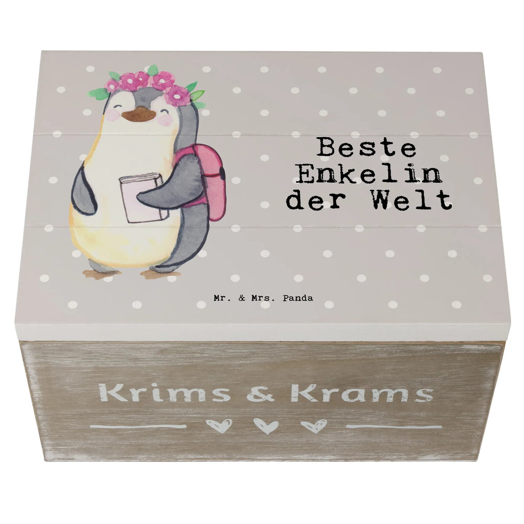 Holzkiste Pinguin Beste Enkelin der Welt Holzkiste, Kiste, Schatzkiste, Truhe, Schatulle, XXL, Erinnerungsbox, Erinnerungskiste, Dekokiste, Aufbewahrungsbox, Geschenkbox, Geschenkdose, für, Dankeschön, Geschenk, Schenken, Geburtstag, Geburtstagsgeschenk, Geschenkidee, Danke, Bedanken, Mitbringsel, Freude machen, Geschenktipp, Enkelin, Enkelkind, Enkeltochter, Oma, Opa, Kind von Tochter, Kind von Sohn, Großtochter, Taufe