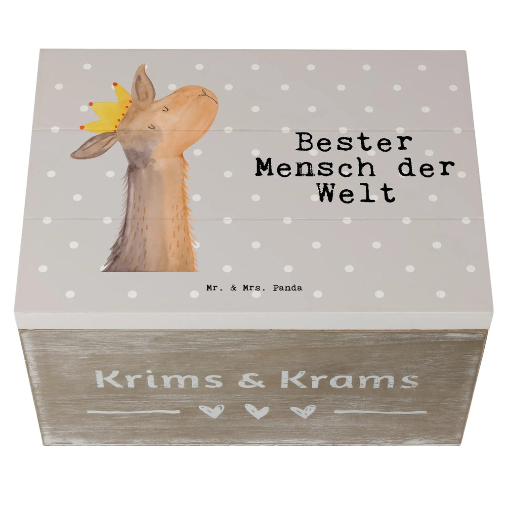 Holzkiste Lama Bester Mensch der Welt Holzkiste, Kiste, Schatzkiste, Truhe, Schatulle, XXL, Erinnerungsbox, Erinnerungskiste, Dekokiste, Aufbewahrungsbox, Geschenkbox, Geschenkdose, für, Dankeschön, Geschenk, Schenken, Geburtstag, Geburtstagsgeschenk, Geschenkidee, Danke, Bedanken, Mitbringsel, Freude machen, Geschenktipp, Lieblingsmensch, Liebling, Lieblings Mensch, tollster Mensch, Vorbild, Partner, Ehemann, Ehefrau, Liebe, Valentinstag