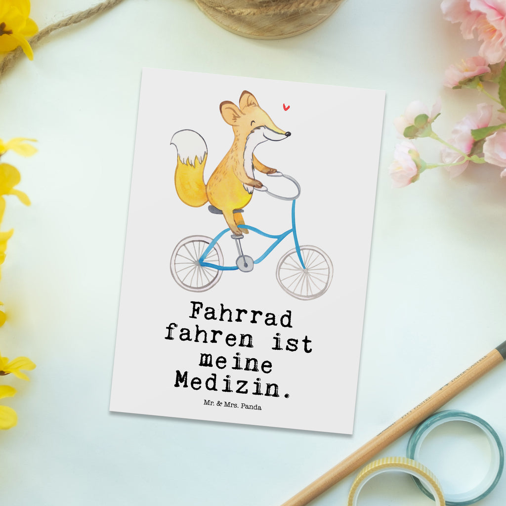 Postkarte Fuchs Fahrrad fahren Medizin Postkarte, Karte, Geschenkkarte, Grußkarte, Einladung, Ansichtskarte, Geburtstagskarte, Einladungskarte, Dankeskarte, Geschenk, Sport, Sportart, Hobby, Schenken, Danke, Dankeschön, Auszeichnung, Gewinn, Sportler, Fahrrad fahren, Radeln, Trekking, Mountainbiking, Radsport