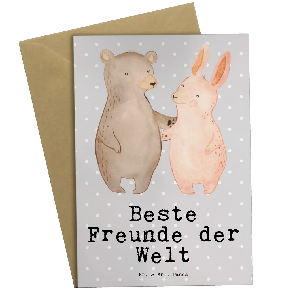 Grußkarte Hase Beste Freunde der Welt Grußkarte, Klappkarte, Einladungskarte, Glückwunschkarte, Hochzeitskarte, Geburtstagskarte, Karte, Ansichtskarten, für, Dankeschön, Geschenk, Schenken, Geburtstag, Geburtstagsgeschenk, Geschenkidee, Danke, Bedanken, Mitbringsel, Freude machen, Geschenktipp, Freunde, best friends, Freundschaft, Freundin, Freund, Clique, Kumpel, bae, bff