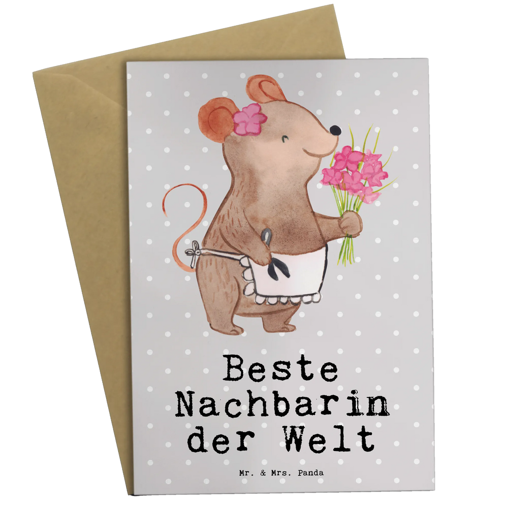 Grußkarte Maus Beste Nachbarin der Welt Grußkarte, Klappkarte, Einladungskarte, Glückwunschkarte, Hochzeitskarte, Geburtstagskarte, Karte, Ansichtskarten, für, Dankeschön, Geschenk, Schenken, Geburtstag, Geburtstagsgeschenk, Geschenkidee, Danke, Bedanken, Mitbringsel, Freude machen, Geschenktipp, Nachbarin, Nachbarn, Nachbarschaft, Freundin, Angrenzer, Anwohnerin, Bewohnerin, Freundschaft