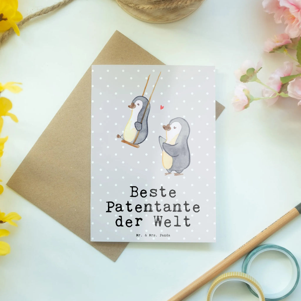 Grußkarte Pinguin Beste Patentante der Welt Grußkarte, Klappkarte, Einladungskarte, Glückwunschkarte, Hochzeitskarte, Geburtstagskarte, Karte, Ansichtskarten, für, Dankeschön, Geschenk, Schenken, Geburtstag, Geburtstagsgeschenk, Geschenkidee, Danke, Bedanken, Mitbringsel, Freude machen, Geschenktipp, Patentante, Paten Tante, Lieblingstante, Taufpartner, Taufe, Familie, Kleinigkeit, Nichte, Neffe