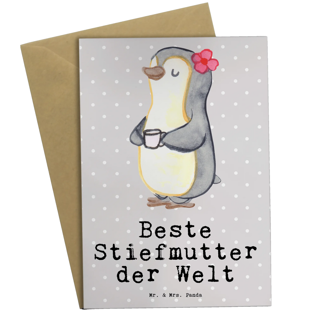 Grußkarte Pinguin Beste Stiefmutter der Welt Grußkarte, Klappkarte, Einladungskarte, Glückwunschkarte, Hochzeitskarte, Geburtstagskarte, Karte, Ansichtskarten, für, Dankeschön, Geschenk, Schenken, Geburtstag, Geburtstagsgeschenk, Geschenkidee, Danke, Bedanken, Mitbringsel, Freude machen, Geschenktipp, Stiefmutter, Stief Mutter, Stiefmama, Mami, Mutter, Muttertag, Mutti, Mama, Tochter, Sohn, Beste