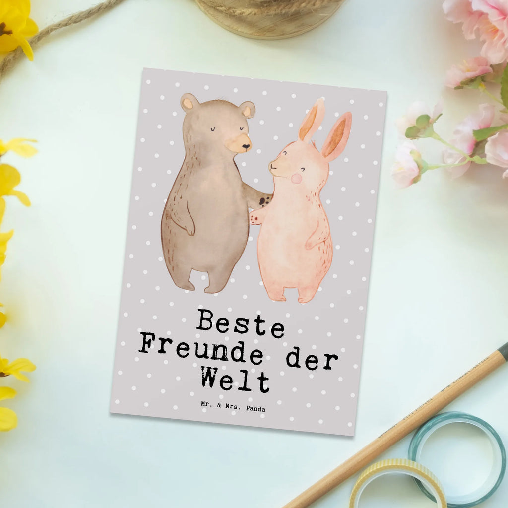 Postkarte Hase Beste Freunde der Welt Postkarte, Karte, Geschenkkarte, Grußkarte, Einladung, Ansichtskarte, Geburtstagskarte, Einladungskarte, Dankeskarte, Ansichtskarten, Einladung Geburtstag, Einladungskarten Geburtstag, für, Dankeschön, Geschenk, Schenken, Geburtstag, Geburtstagsgeschenk, Geschenkidee, Danke, Bedanken, Mitbringsel, Freude machen, Geschenktipp, Freunde, best friends, Freundschaft, Freundin, Freund, Clique, Kumpel, bae, bff