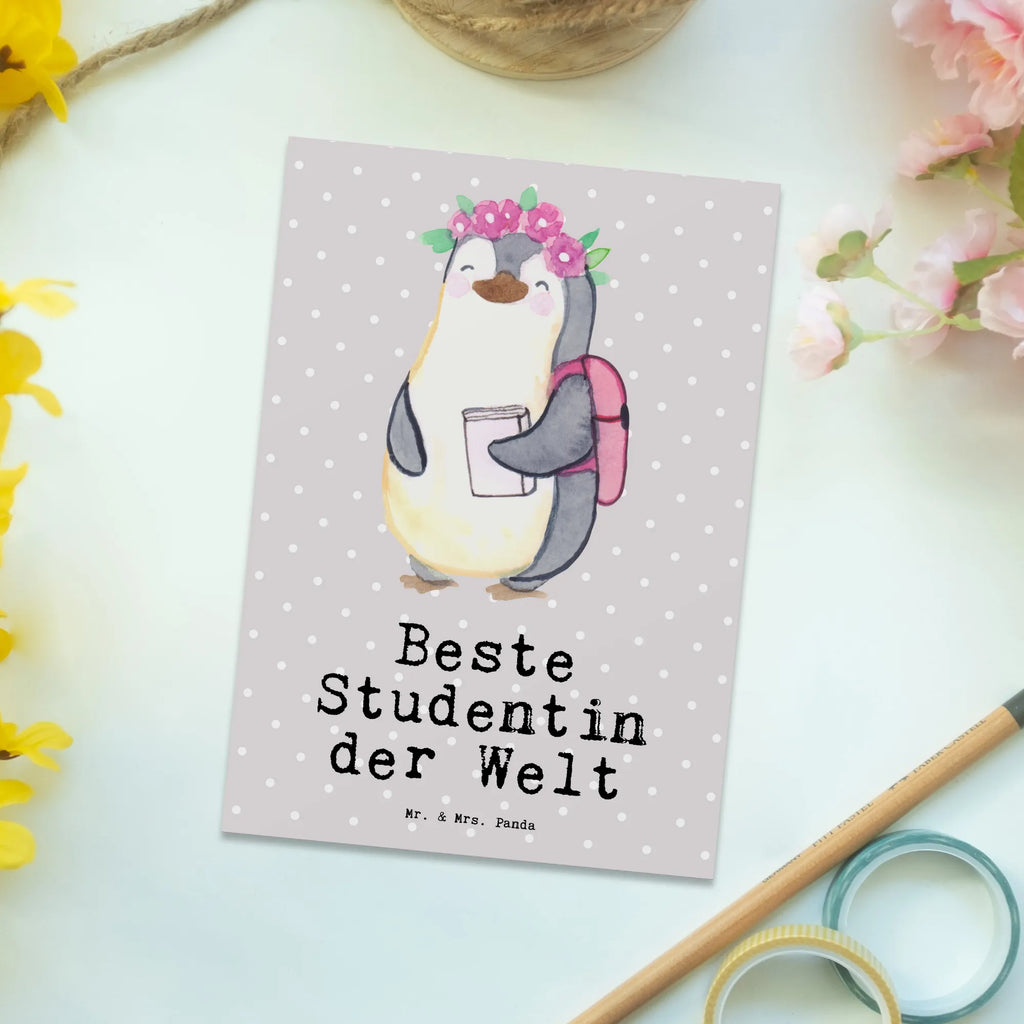 Postkarte Pinguin Beste Studentin der Welt Postkarte, Karte, Geschenkkarte, Grußkarte, Einladung, Ansichtskarte, Geburtstagskarte, Einladungskarte, Dankeskarte, Ansichtskarten, Einladung Geburtstag, Einladungskarten Geburtstag, für, Dankeschön, Geschenk, Schenken, Geburtstag, Geburtstagsgeschenk, Geschenkidee, Danke, Bedanken, Mitbringsel, Freude machen, Geschenktipp, Studentin, Studium, Tochter, Spaß, Musterschülerin, lustig, Studienabschluss, witzig, Universität, Abschluss, Alumni, Uni, Studenten, Hochschule