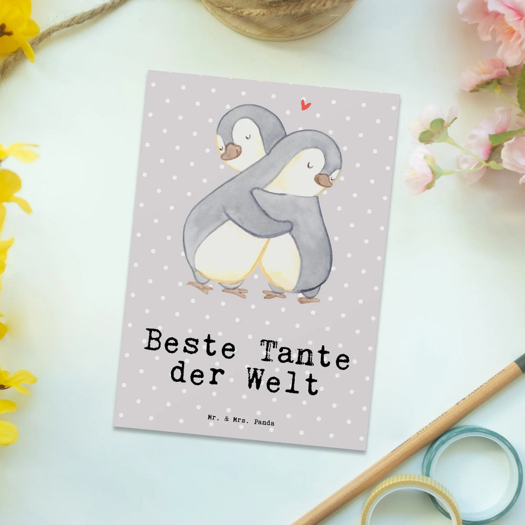 Postkarte Pinguin Beste Tante der Welt Postkarte, Karte, Geschenkkarte, Grußkarte, Einladung, Ansichtskarte, Geburtstagskarte, Einladungskarte, Dankeskarte, Ansichtskarten, Einladung Geburtstag, Einladungskarten Geburtstag, für, Dankeschön, Geschenk, Schenken, Geburtstag, Geburtstagsgeschenk, Geschenkidee, Danke, Bedanken, Mitbringsel, Freude machen, Geschenktipp, Tante, Patentante, Paten Tante, Lieblingstante, Taufpartner, Taufe, Familie, Kleinigkeit, Nichte, Neffe