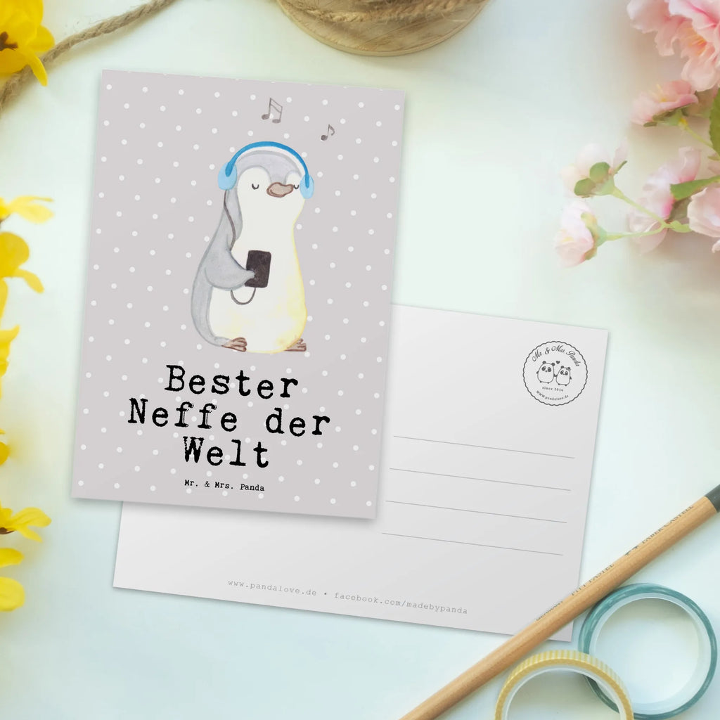 Postkarte Pinguin Bester Neffe der Welt Postkarte, Karte, Geschenkkarte, Grußkarte, Einladung, Ansichtskarte, Geburtstagskarte, Einladungskarte, Dankeskarte, Ansichtskarten, Einladung Geburtstag, Einladungskarten Geburtstag, für, Dankeschön, Geschenk, Schenken, Geburtstag, Geburtstagsgeschenk, Geschenkidee, Danke, Bedanken, Mitbringsel, Freude machen, Geschenktipp, Neffe, Onkel, Tante, Patentante, Patentonkel, Patenkind, Taufe, Sohn der Schwester, Sohn des Bruders, Bester