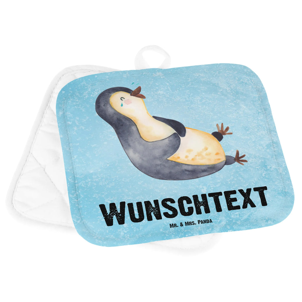 Personalisierte Topflappen Pinguin lachend Topflappen personalisiert, Personalisierte Topfuntersetzer, Personalisierter Ofenhandschuh, Topflappen Set personalisiert, Topflappen mit Namen, Namensaufdruck, Pinguin, Pinguine, lustiger Spruch, Optimismus, Fröhlich, Lachen, Humor, Fröhlichkeit