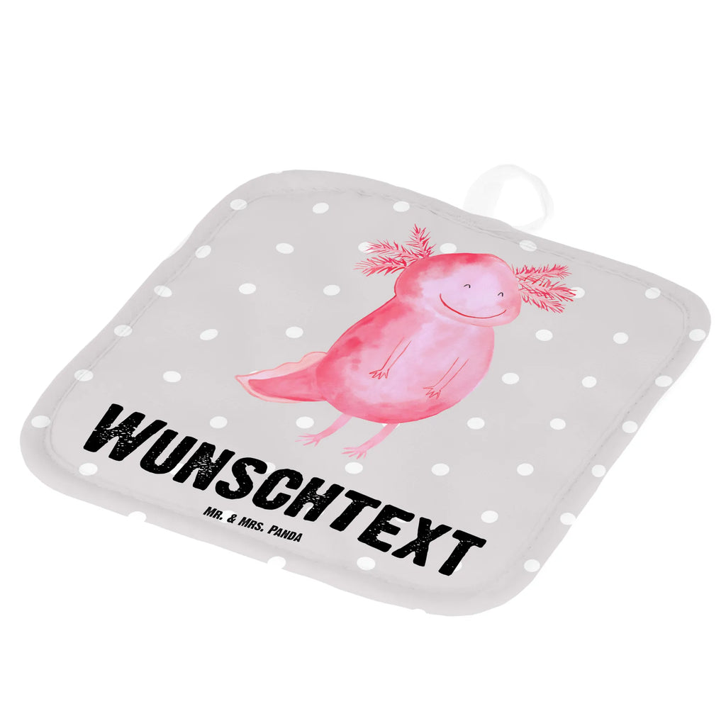 Personalisierte Topflappen Axolotl glücklich Topflappen personalisiert, Personalisierte Topfuntersetzer, Personalisierter Ofenhandschuh, Topflappen Set personalisiert, Topflappen mit Namen, Namensaufdruck, Axolotl, Molch, Axolot, Schwanzlurch, Lurch, Lurche, Motivation, gute Laune