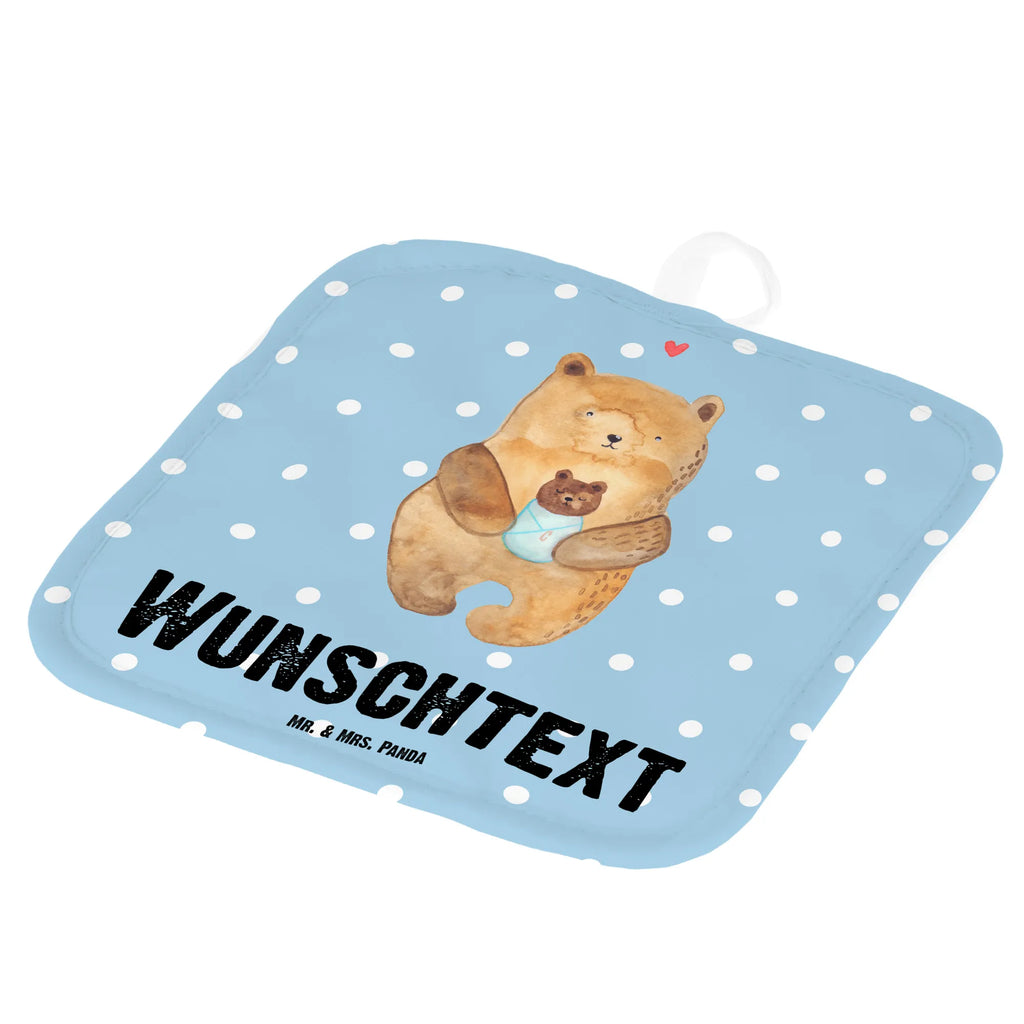 Personalisierte Topflappen Bär mit Baby Topflappen personalisiert, Personalisierte Topfuntersetzer, Personalisierter Ofenhandschuh, Topflappen Set personalisiert, Topflappen mit Namen, Namensaufdruck, Bär, Teddy, Teddybär, Eltern, Mutter, Baby, Taufe, Geburt, Nichte, Neffe, Enkel, Enkelin, Täufling, Geburtstag, Glückwunsch