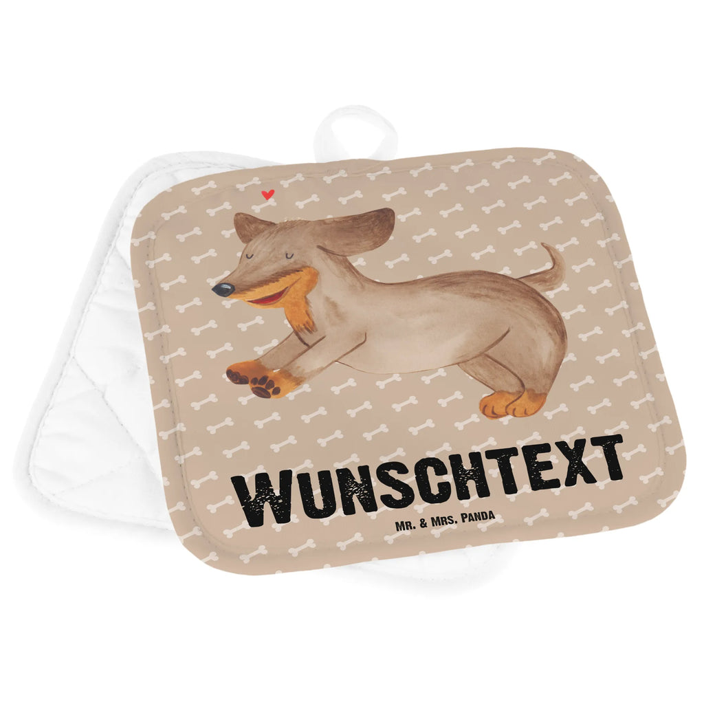 Personalisierte Topflappen Hund Dackel fröhlich Topflappen personalisiert, Personalisierte Topfuntersetzer, Personalisierter Ofenhandschuh, Topflappen Set personalisiert, Topflappen mit Namen, Namensaufdruck, Hund, Hundemotiv, Haustier, Hunderasse, Tierliebhaber, Hundebesitzer, Sprüche, Hunde, Dackel, Dachshund, happy dog