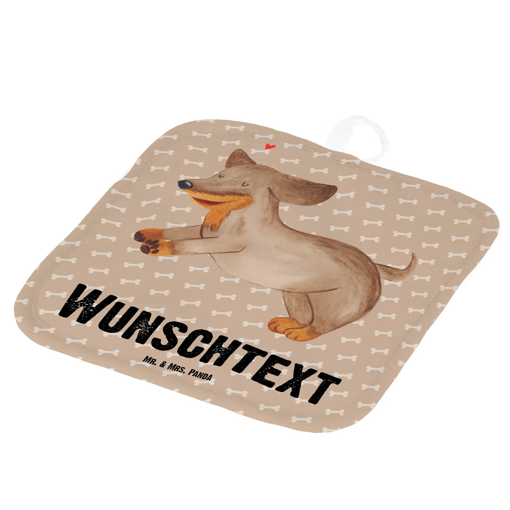 Personalisierte Topflappen Hund Dackel fröhlich Topflappen personalisiert, Personalisierte Topfuntersetzer, Personalisierter Ofenhandschuh, Topflappen Set personalisiert, Topflappen mit Namen, Namensaufdruck, Hund, Hundemotiv, Haustier, Hunderasse, Tierliebhaber, Hundebesitzer, Sprüche, Hunde, Dackel, Dachshund, happy dog