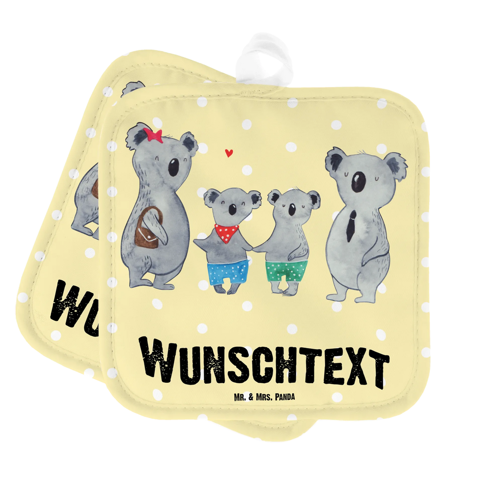 Personalisierte Topflappen Koala Familie zwei Topflappen personalisiert, Personalisierte Topfuntersetzer, Personalisierter Ofenhandschuh, Topflappen Set personalisiert, Topflappen mit Namen, Namensaufdruck, Familie, Vatertag, Muttertag, Bruder, Schwester, Mama, Papa, Oma, Opa, Koala, Koalabär, beste Familie, Familienzeit, Familienleben, Koalafamilie, Lieblingsfamilie