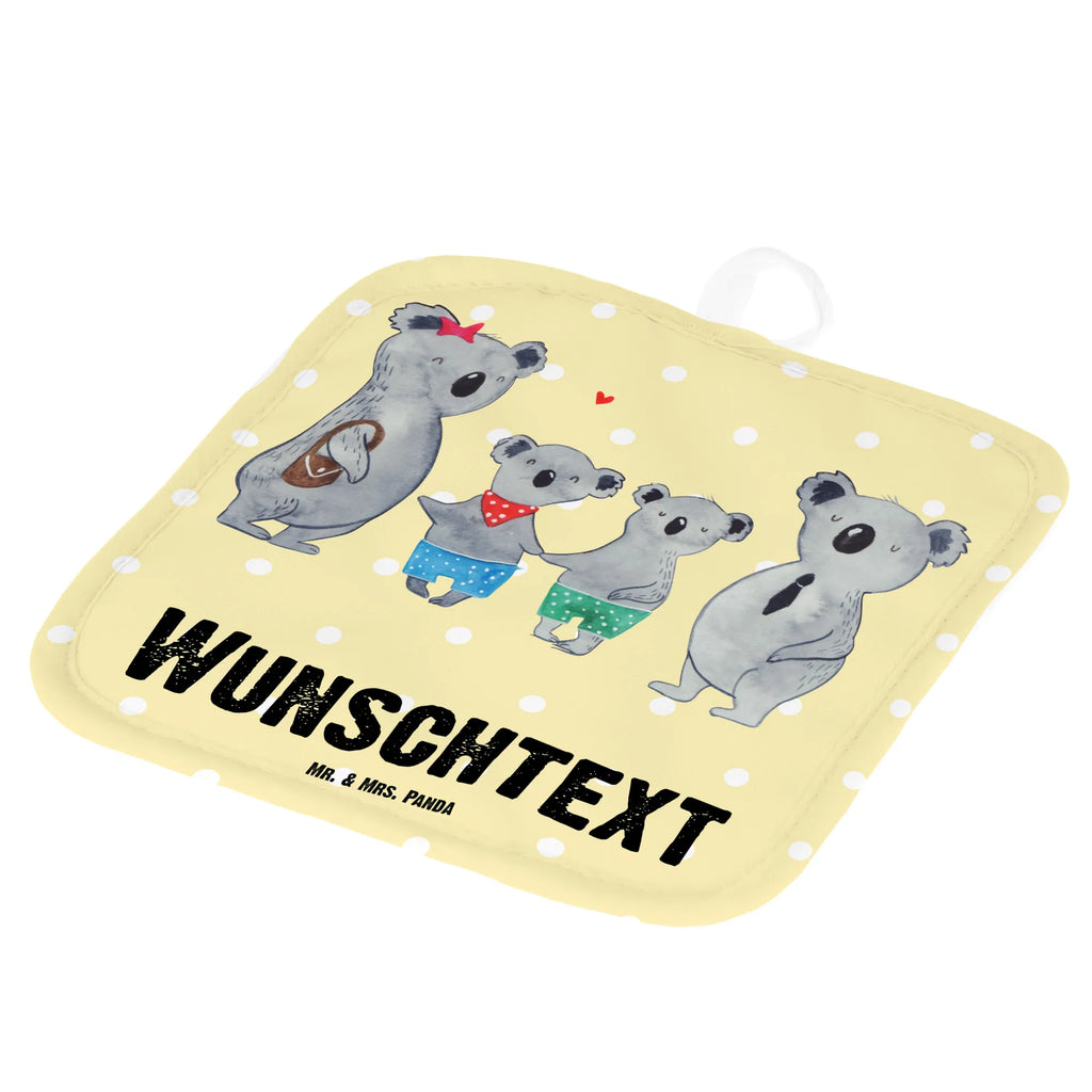 Personalisierte Topflappen Koala Familie zwei Topflappen personalisiert, Personalisierte Topfuntersetzer, Personalisierter Ofenhandschuh, Topflappen Set personalisiert, Topflappen mit Namen, Namensaufdruck, Familie, Vatertag, Muttertag, Bruder, Schwester, Mama, Papa, Oma, Opa, Koala, Koalabär, beste Familie, Familienzeit, Familienleben, Koalafamilie, Lieblingsfamilie