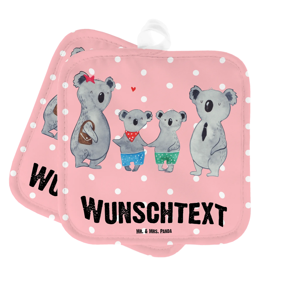 Personalisierte Topflappen Koala Familie zwei Topflappen personalisiert, Personalisierte Topfuntersetzer, Personalisierter Ofenhandschuh, Topflappen Set personalisiert, Topflappen mit Namen, Namensaufdruck, Familie, Vatertag, Muttertag, Bruder, Schwester, Mama, Papa, Oma, Opa, Koala, Koalabär, beste Familie, Familienzeit, Familienleben, Koalafamilie, Lieblingsfamilie