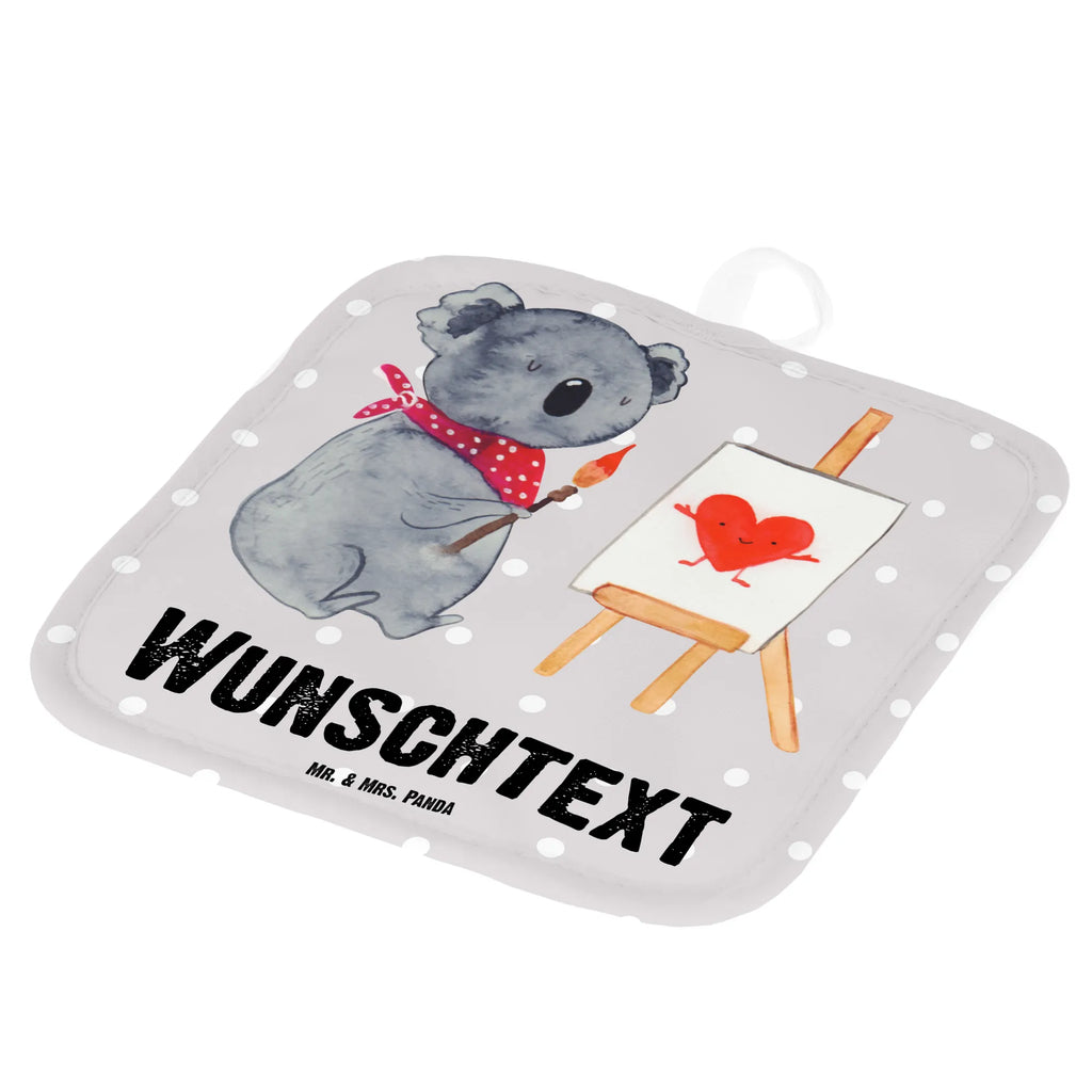 Personalisierte Topflappen Koala Künstler Topflappen personalisiert, Personalisierte Topfuntersetzer, Personalisierter Ofenhandschuh, Topflappen Set personalisiert, Topflappen mit Namen, Namensaufdruck, Koala, Koalabär, Liebe, Liebensbeweis, Liebesgeschenk, Gefühle, Künstler, zeichnen