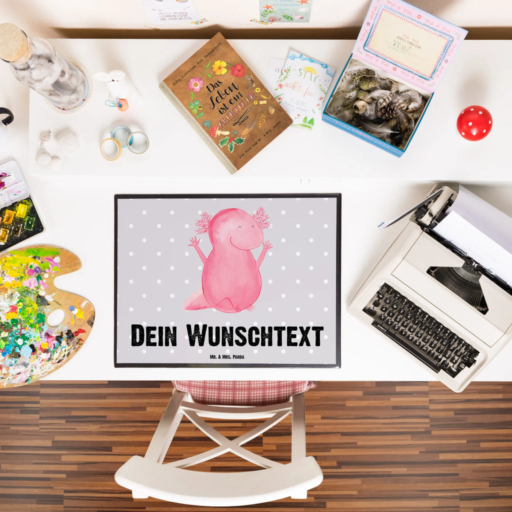 Personalisierte Schreibtischunterlage Axolotl Hurra Personalisierte Schreibunterlage, Personalisierte Schreibtischauflage, Personalisierte Schreibtisch Unterlagen, Schreibunterlage mit Namen, Schreibtischauflage mit Namen, Schreibtisch Unterlagen mit Namen, Selbst gestalten, Namensaufdruck, Namenspersonalisierung, Axolotl, Molch, Axolot, Schwanzlurch, Lurch, Lurche, fröhlich, Spaß, Freude, Motivation, Zufriedenheit