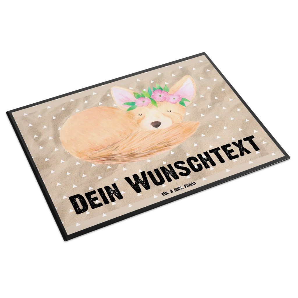 Personalisierte Schreibtischunterlage Wüstenfuchs Blumenkranz Personalisierte Schreibunterlage, Personalisierte Schreibtischauflage, Personalisierte Schreibtisch Unterlagen, Schreibunterlage mit Namen, Schreibtischauflage mit Namen, Schreibtisch Unterlagen mit Namen, Selbst gestalten, Namensaufdruck, Namenspersonalisierung, Afrika, Wildtiere, Wüste, Wüstenfuchs, Blumen, Blumenkranz, Glücklich