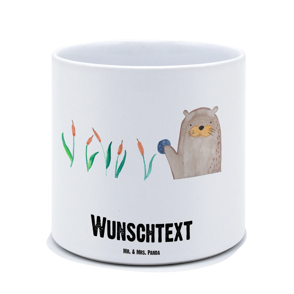 Personalisierter XL Blumentopf Otter mit Stein Personalisierter Blumentopf, Personalisierter Übertopf, Personalisierter Pflanztopf, Personalisierter Keramiktopf, Personalisierter Kräutertopf, Personalisierter Topf, Personalisierter Pflanzkübel, Personalisierter Blumenübertopf, Otter, Fischotter, Seeotter, Otter Seeotter See Otter