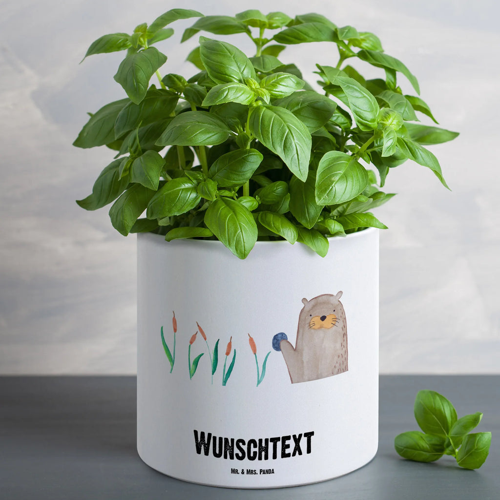 Personalisierter XL Blumentopf Otter mit Stein Personalisierter Blumentopf, Personalisierter Übertopf, Personalisierter Pflanztopf, Personalisierter Keramiktopf, Personalisierter Kräutertopf, Personalisierter Topf, Personalisierter Pflanzkübel, Personalisierter Blumenübertopf, Otter, Fischotter, Seeotter, Otter Seeotter See Otter