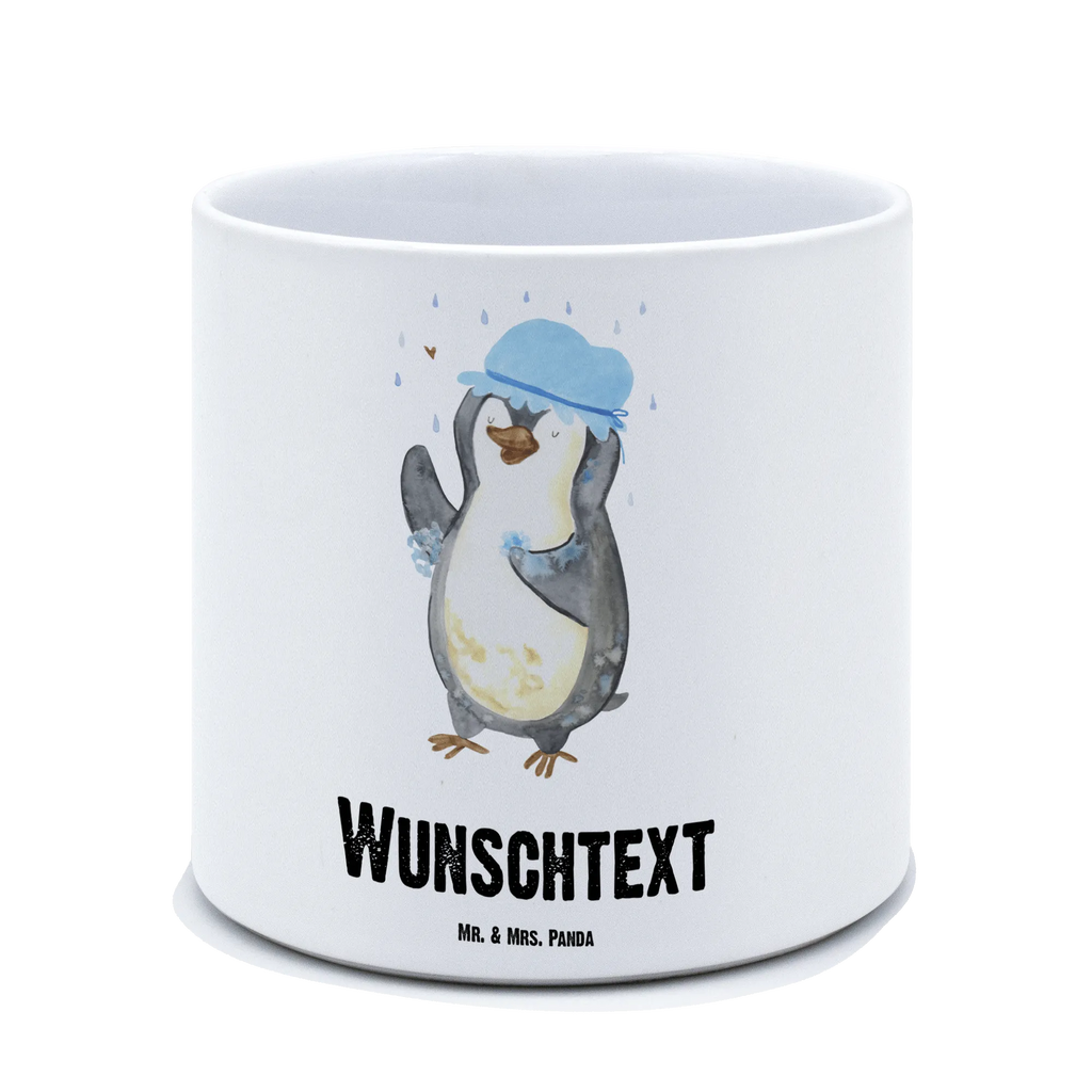 Personalisierter XL Blumentopf Pinguin duscht Personalisierter Blumentopf, Personalisierter Übertopf, Personalisierter Pflanztopf, Personalisierter Keramiktopf, Personalisierter Kräutertopf, Personalisierter Topf, Personalisierter Pflanzkübel, Personalisierter Blumenübertopf, Pinguin, Pinguine, Dusche, duschen, Lebensmotto, Motivation, Neustart, Neuanfang, glücklich sein