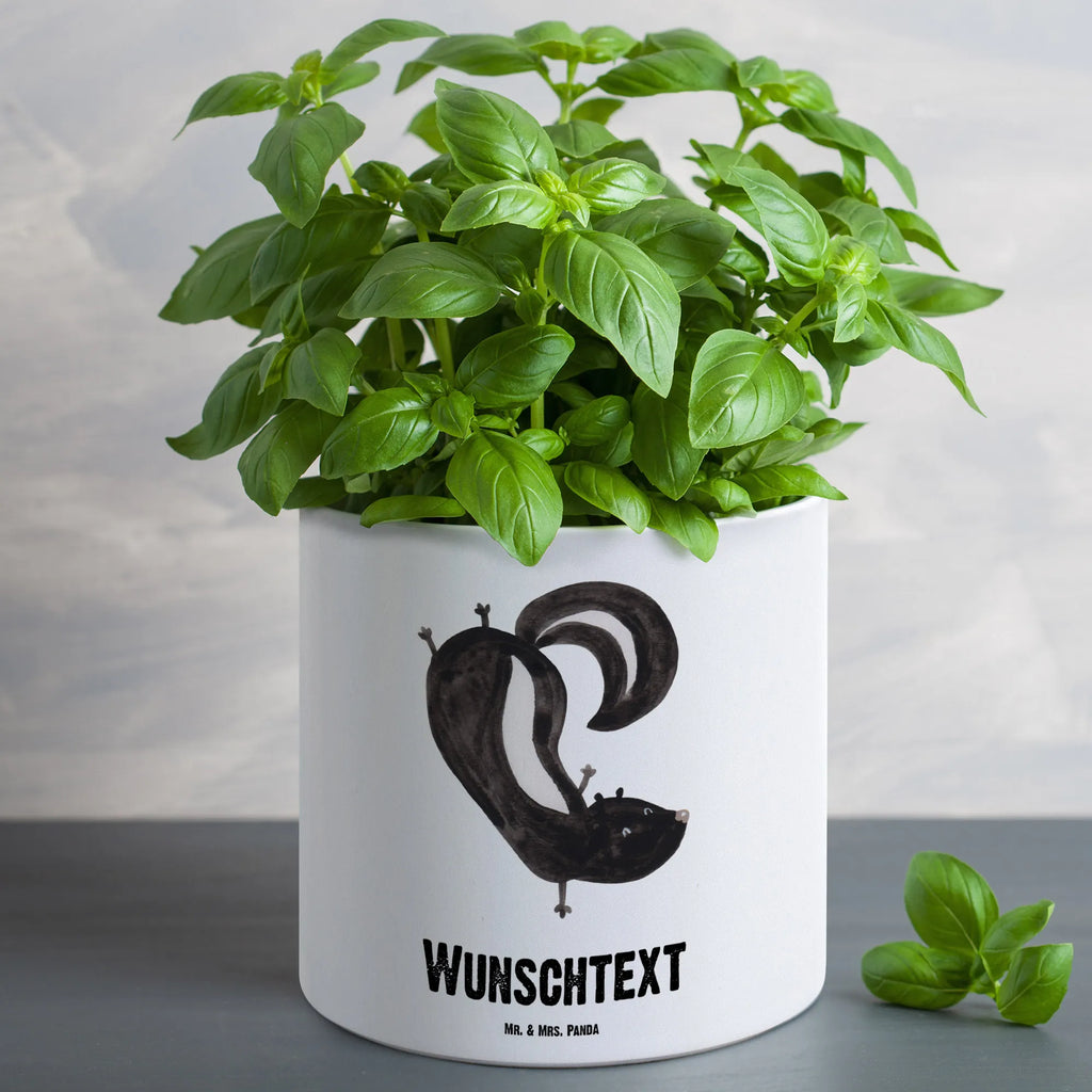 Personalisierter XL Blumentopf Stinktier Handstand Personalisierter Blumentopf, Personalisierter Übertopf, Personalisierter Pflanztopf, Personalisierter Keramiktopf, Personalisierter Kräutertopf, Personalisierter Topf, Personalisierter Pflanzkübel, Personalisierter Blumenübertopf, Stinktier, Skunk, Wildtier, Raubtier, Stinker, Stinki, Spielplatz, verpielt, Kind