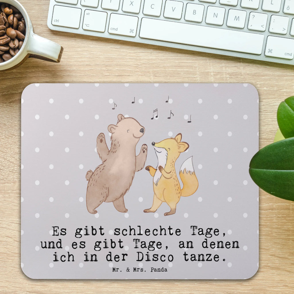 Mauspad Bär & Fuchs Disco Mousepad, Computer zubehör, Büroausstattung, PC Zubehör, Arbeitszimmer, Mauspad, Einzigartiges Mauspad, Designer Mauspad, Mausunterlage, Mauspad Büro, Geschenk, Sport, Sportart, Hobby, Schenken, Danke, Dankeschön, Auszeichnung, Gewinn, Sportler, Disco, Clubs, Tanzen, Feiern, Clubbing, Tanzstimmung, Nachtclub