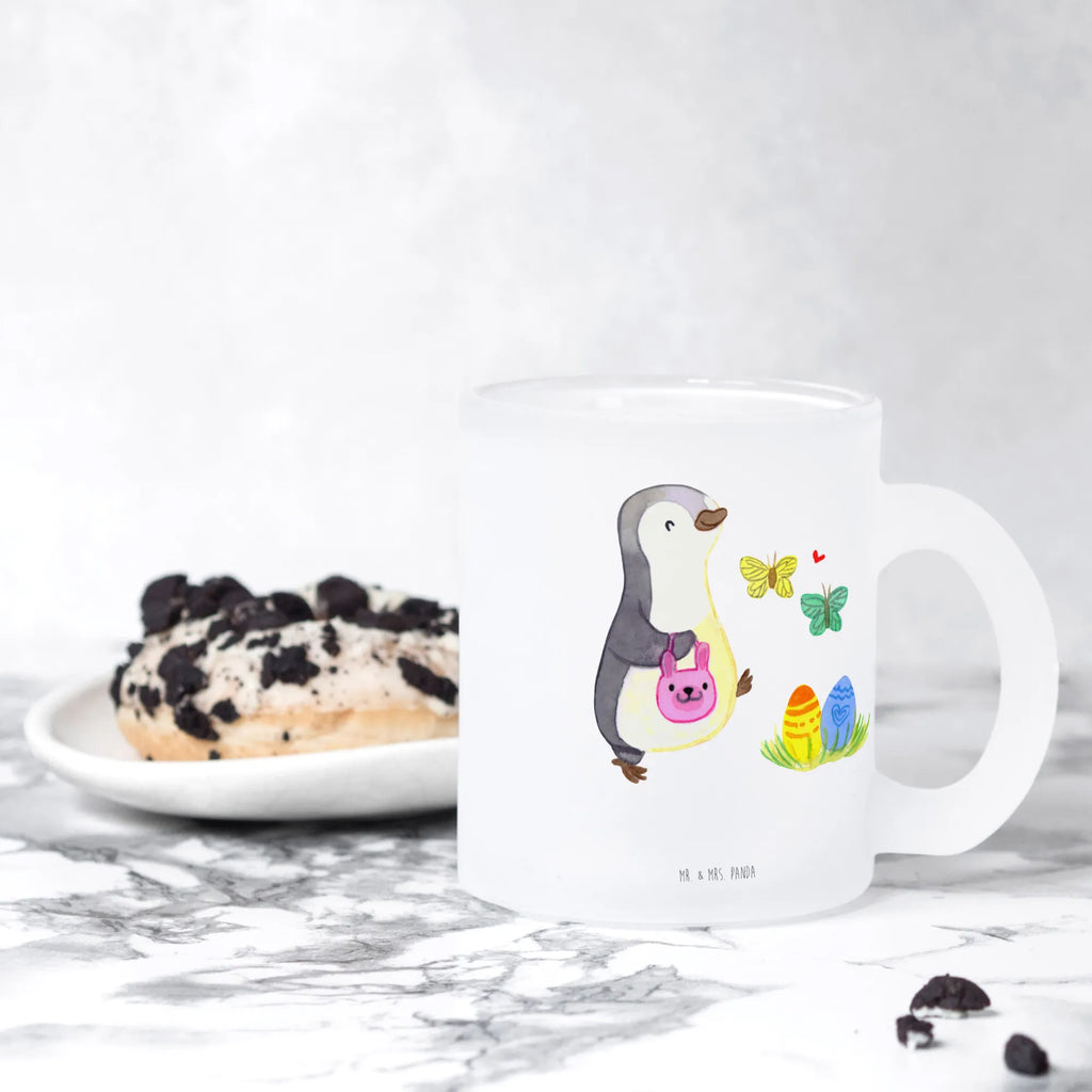 Teetasse Pinguin Eiersuche Teetasse, Teeglas, Teebecher, Tasse mit Henkel, Tasse, Glas Teetasse, Teetasse aus Glas, Ostern, Osterhase, Ostergeschenke, Osternest, Osterdeko, Geschenke zu Ostern, Ostern Geschenk, Ostergeschenke Kinder, Ostern Kinder