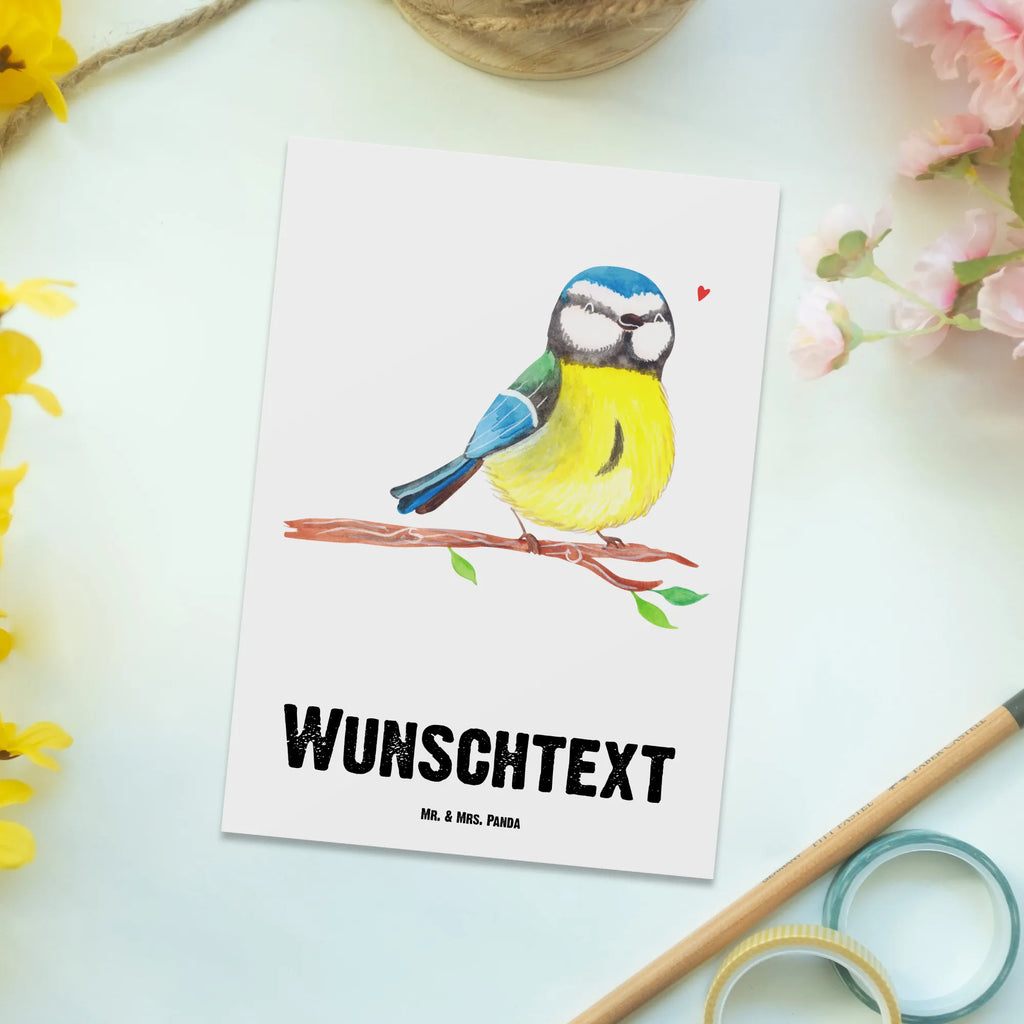 Personalisierte Postkarte Vogel Blaumeise Postkarte mit Namen, Postkarte bedrucken, Postkarte mit Wunschtext, Postkarte personalisierbar, Geschenkkarte mit Namen, Grußkarte mit Namen, Karte mit Namen, Einladung mit Namen, Ansichtskarte mit Namen, Geschenkkarte mit Wunschtext, Grußkarte mit Wunschtext, Karte mit Wunschtext, Einladung mit Wunschtext, Ansichtskarte mit Wunschtext, Ostern, Osterhase, Ostergeschenke, Osternest, Osterdeko, Geschenke zu Ostern, Ostern Geschenk, Ostergeschenke Kinder, Ostern Kinder, Ostergrüße, Blaumeise, Vogel, liebe Grüße, Frühling, Frühlingsgefühle, Osterzeit